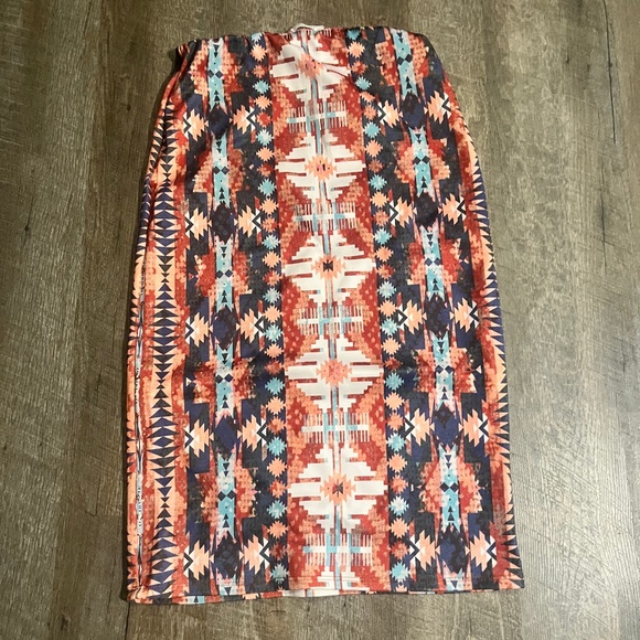 Persaya Southwestern Print Bodycon Skirt - Picture 2 of 2